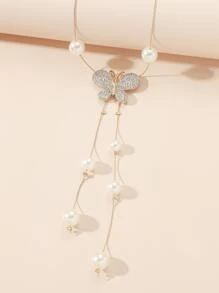 1pc New European And American Style Fashion Sweater Chain Long Necklace - Yellow Gold - View 2