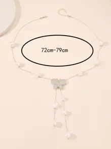 1pc New European And American Style Fashion Sweater Chain Long Necklace - Yellow Gold - View 3