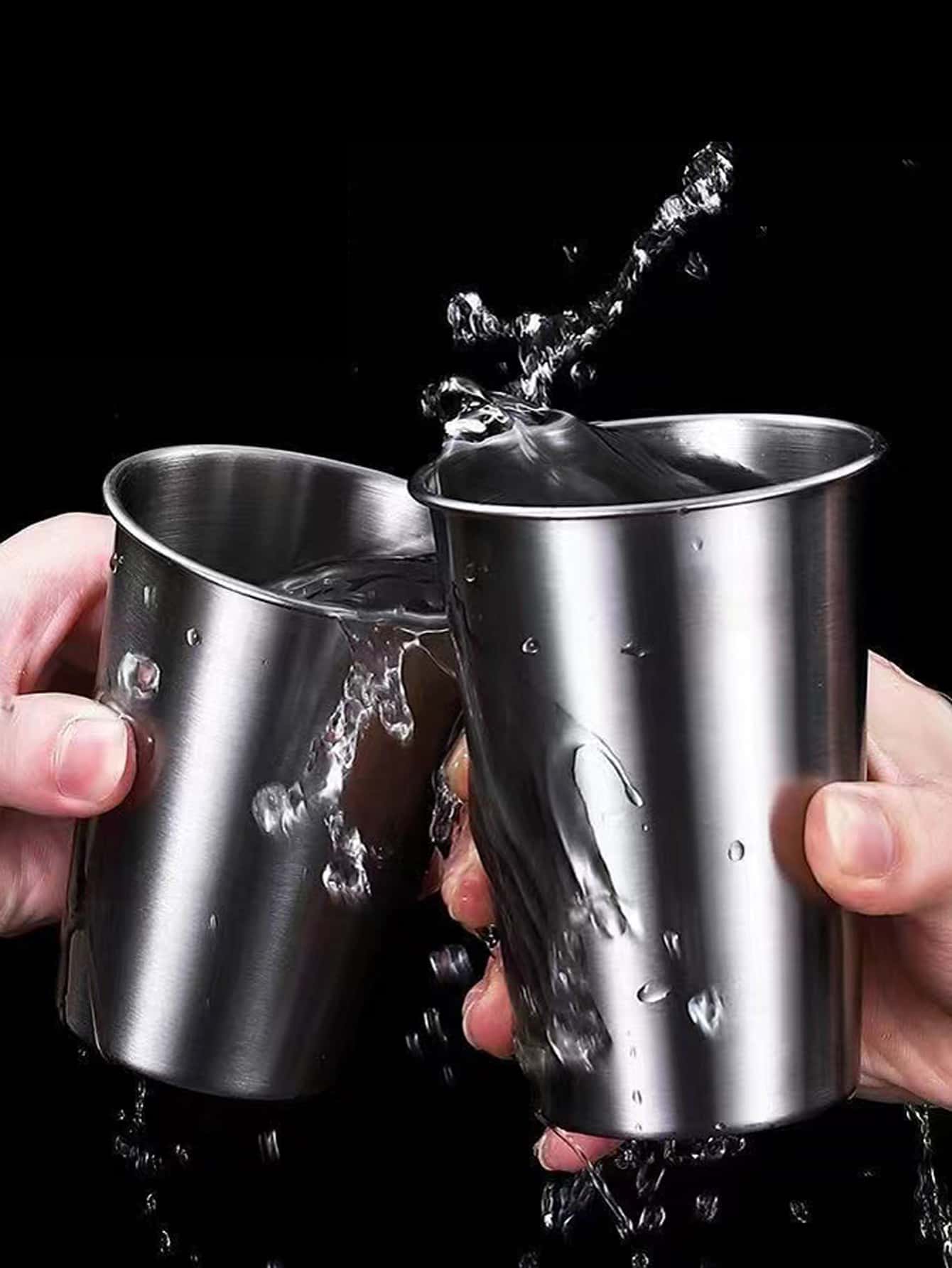 1 pieza Taza de acero inoxidable - Plateado - Ver 1