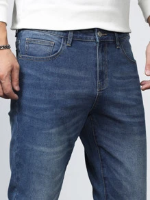 Manfinity Men Washed Skinny Jeans - Dark Wash - View 3