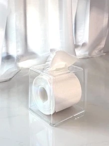 1pc Clear Tissue Storage Box - Clear - View 2