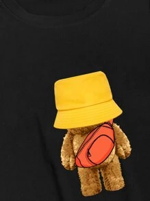 Manfinity Hypemode Men Cartoon Graphic Tee - Black - View 4