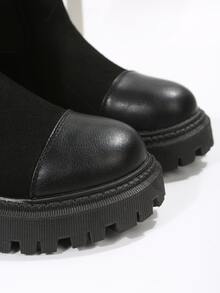 一腳蹬仿麂皮切爾西靴 - 黑色 - 查看 5