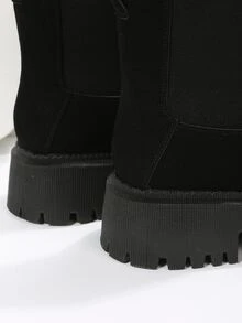 一腳蹬仿麂皮切爾西靴 - 黑色 - 查看 6