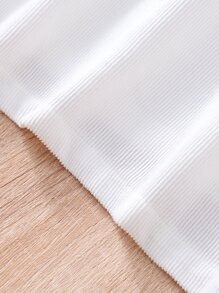 女孩花卉刺繡荷葉袖腰帶襯衫洋裝