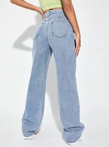 RueChic High Waist Straight Leg Jeans