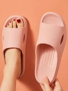 極簡風格鏤空拖鞋 - 淺粉色 - 查看 1