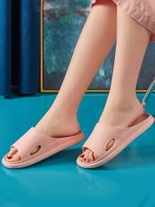 極簡風格鏤空拖鞋 - 淺粉色 - 查看 2