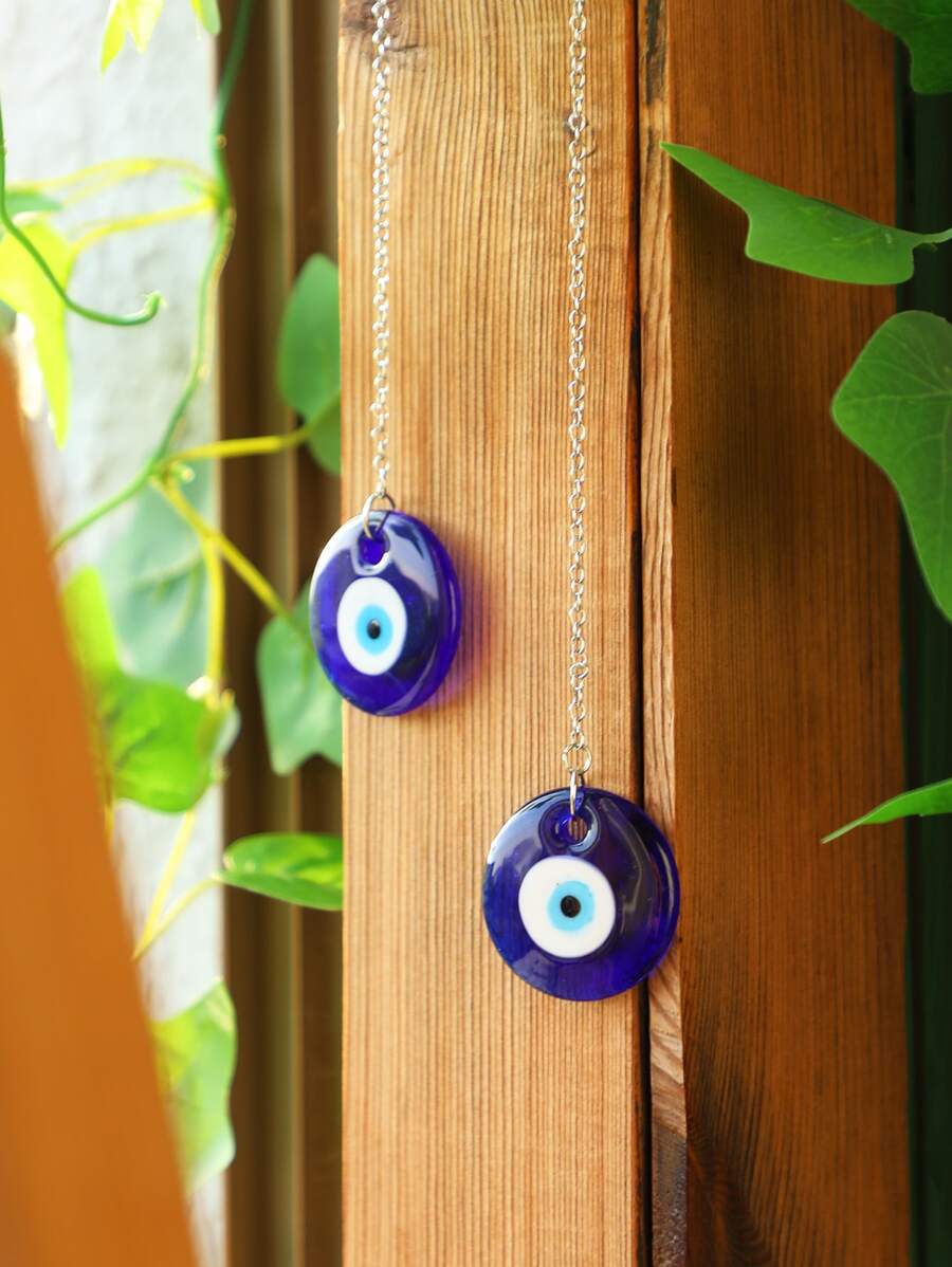2pcs/Set Evil Eye Design Wall Hanging, Polyresin Hanging Decoration For Home Decor,Home Decor ,Room Decor,Wall Decor Gifts Birthday Graduation