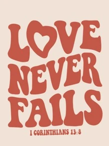 SHEIN EZwear Slogan Graphic Drawstring Thermal Lined Hoodie - Apricot - View 3