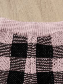 Bebé Jersey de manga raglán & Pantalones con patrón de cuadros tejido - Multicolor - Ver 3