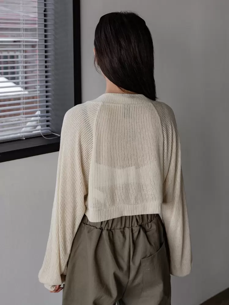 DAZY Raglan Sleeve Open Front Crop Top Long Sleeve Women Tops,Fall Women Clothes Hoodie - Beige - View 2