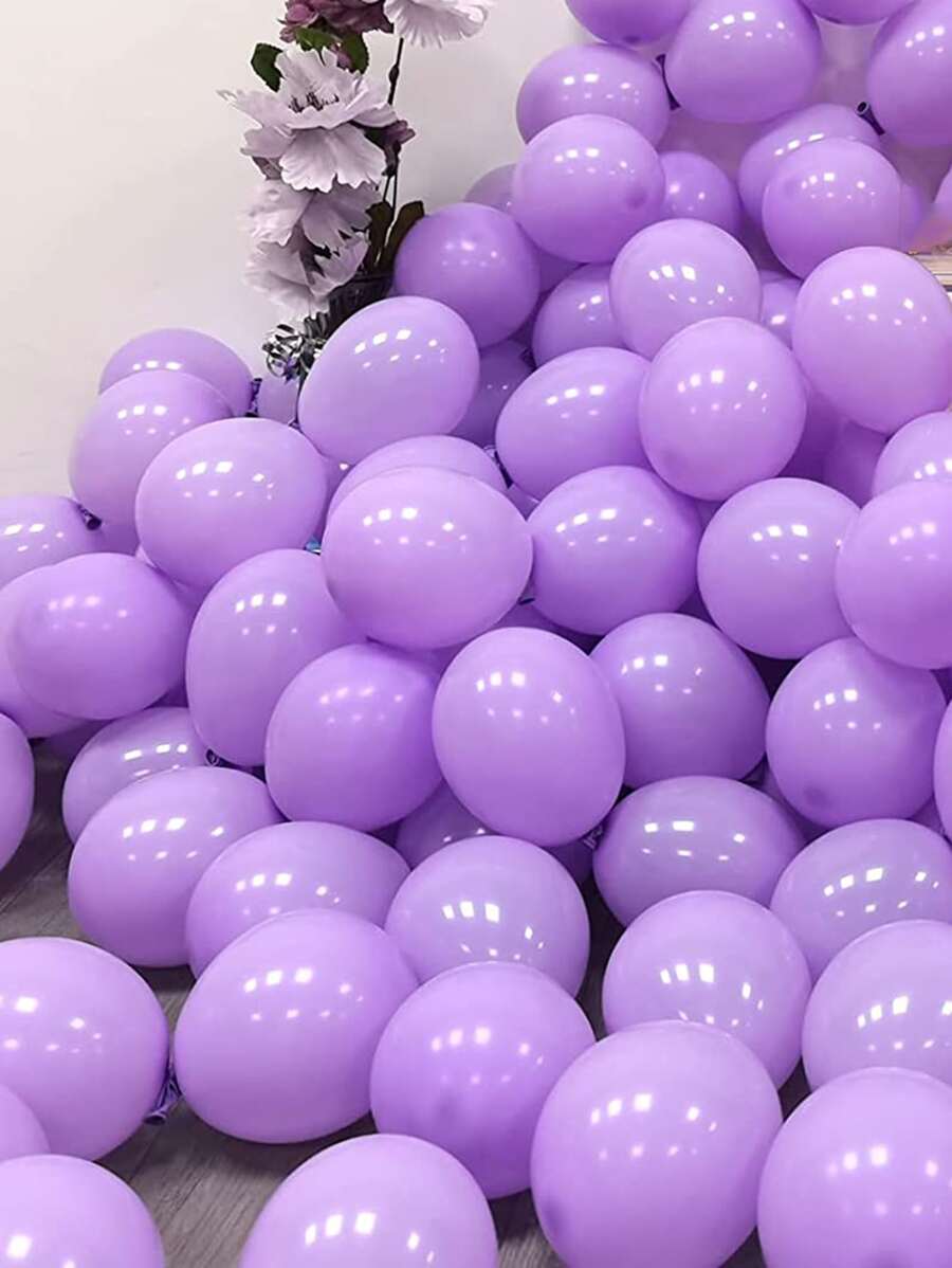 20pcs Purple Decorative Balloon Set, Modern Latex Balloon Kit For Party Arrangement, Christmas - Purple - View 1