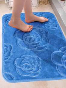 1 tấm thảm trải sàn in hoa hồng vải nỉ, thích hợp sử dụng hàng ngày, thảm trải sàn ngày lễ tình nhân, trang trí phòng tắm, thảm trải sàn, thảm trải sàn ngoài trời, thảm cửa, trang trí mùa thu, phụ kiện phòng tắm, trang trí lối vào trường học - Xanh đậm - Xem 3