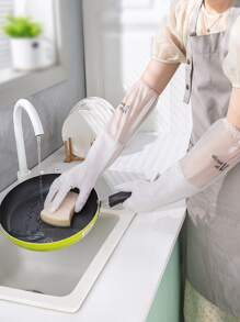 1pc Letter Graphic Household Glove - White - View 1