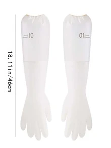 1pc Letter Graphic Household Glove - White - View 3