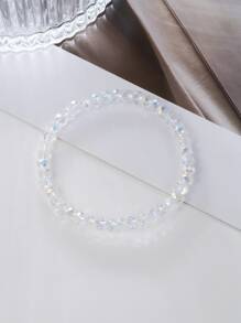 極簡風格串珠手鏈 - 白色 - 查看 1