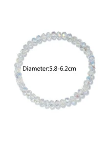 極簡風格串珠手鏈 - 白色 - 查看 3