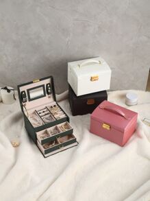 Hộp lưu trữ đồ trang sức nhiều lưới 1 cái - màu đen - Xem 2