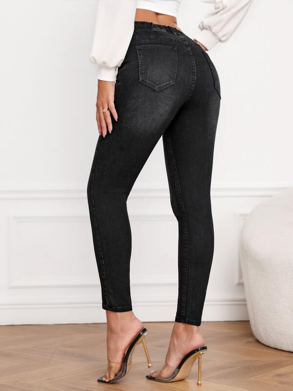 SHEIN Essnce High Waist Skinny Jeans SHEIN UK