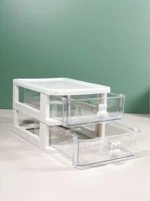 1pc Storage Box, Desktop Drawer Type Organizer Box Cabinet, Hair Accessories Sundries Storage Rack, 5.7*6.69*4.33inch - White - View 6