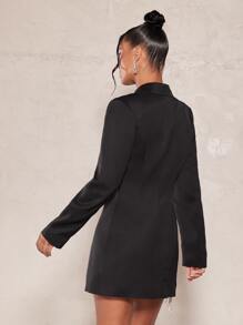 SHEIN BAE 西裝領水鑽流蘇邊西裝洋裝