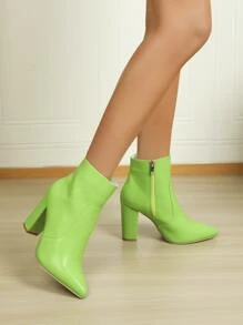 Botas clásicas verde neón con cremallera lateral - Verde - Ver 2