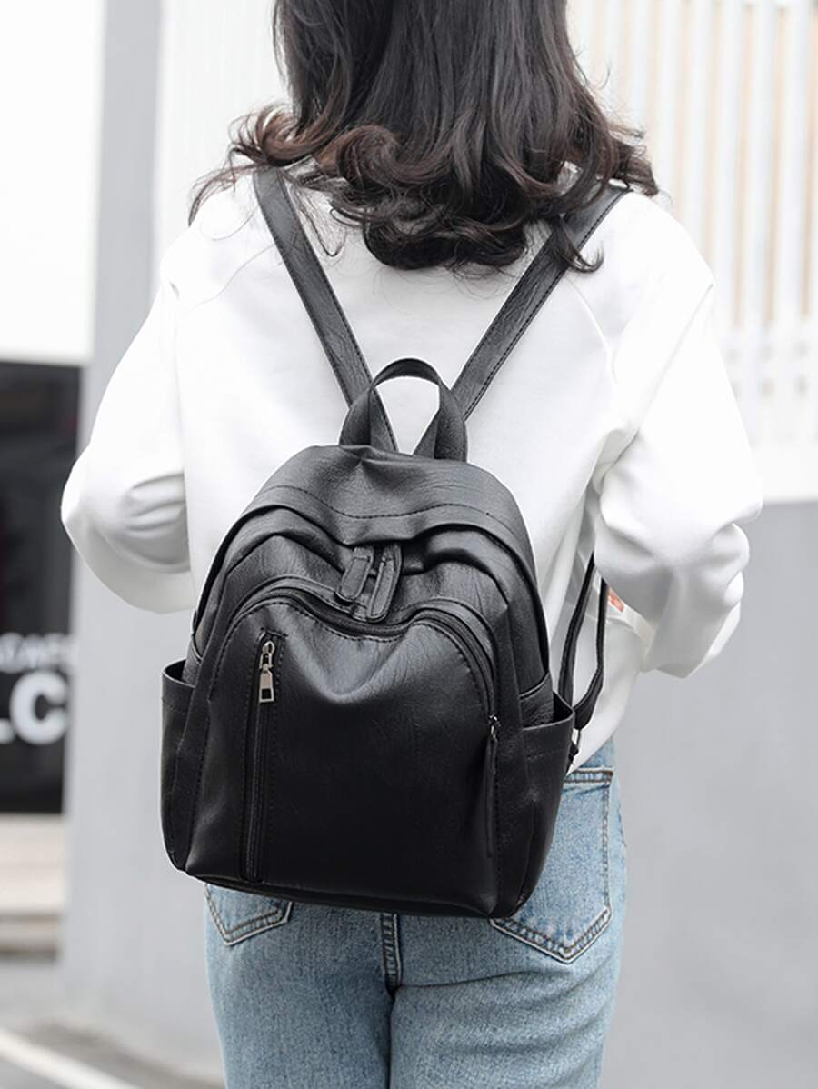 Ba lô Nữ màu trơn Có thể điều chỉnh được Mát mẻ - màu đen - Xem 1