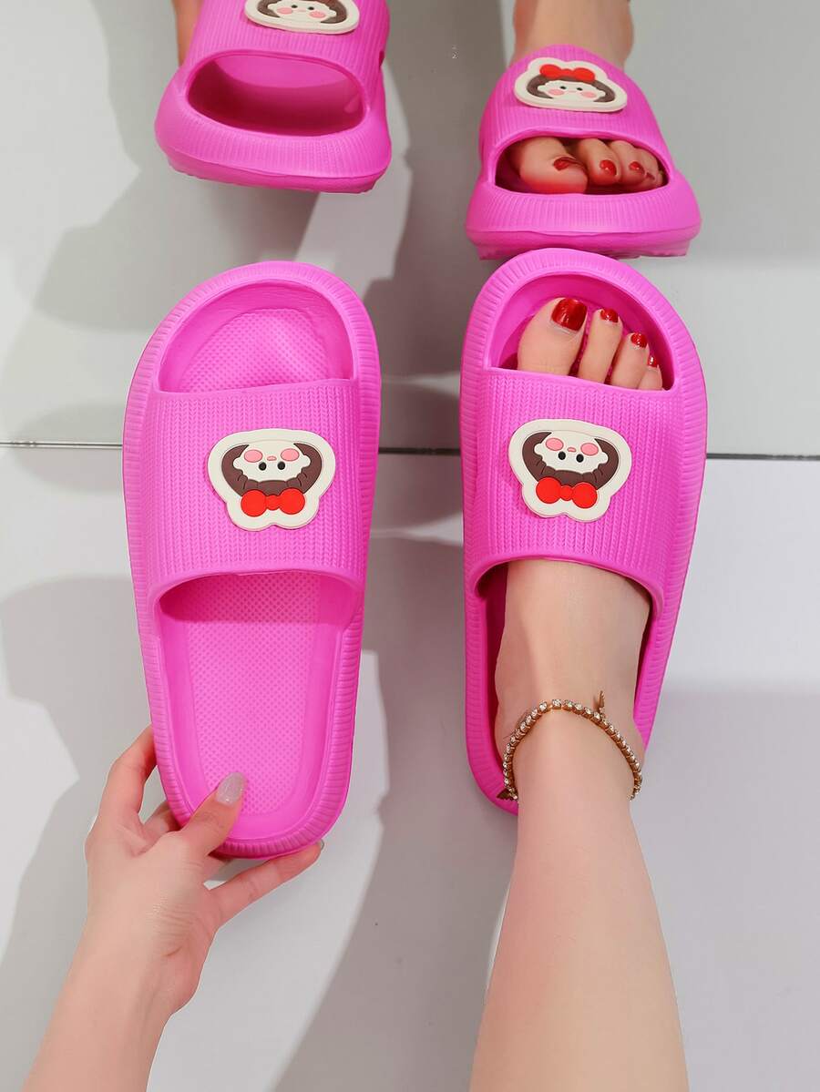 Chanclas banda única con diseño de figura - Rosa Fucsia - Ver 1