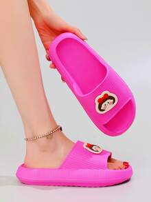 Chanclas banda única con diseño de figura - Rosa Fucsia - Ver 5