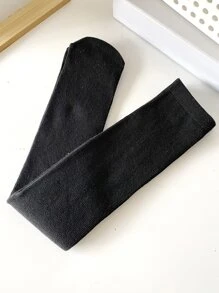 Toddler Girls Solid Over The Knee Socks - Black - View 4