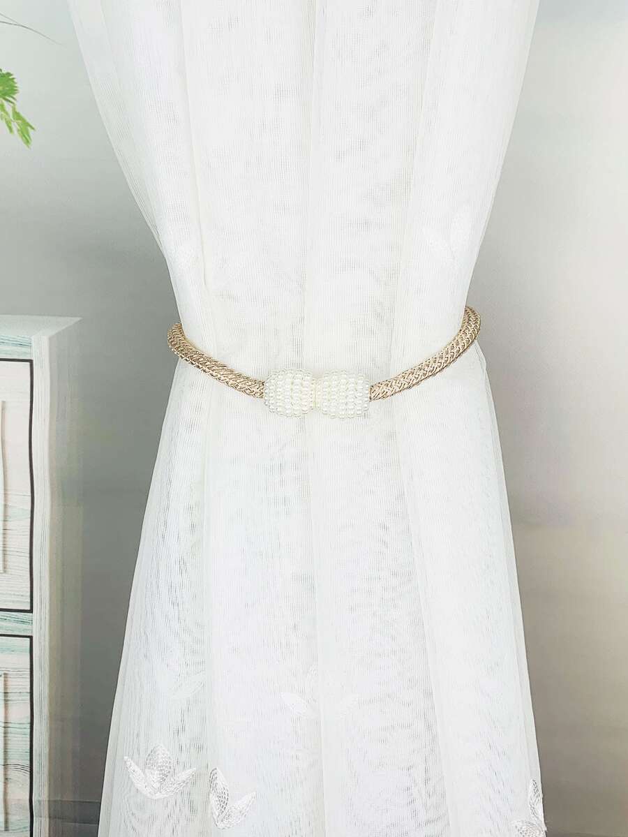 1pc Faux Pearl Decor Curtain Tieback - Multicolor - View 1
