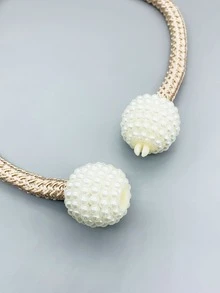 1pc Faux Pearl Decor Curtain Tieback - Multicolor - View 3