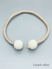 1pc Faux Pearl Decor Curtain Tieback - Multicolor - View 4