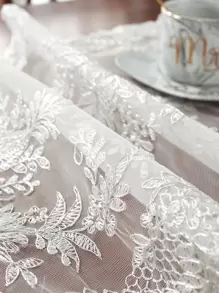 1 pieza Mantel con bordado floral