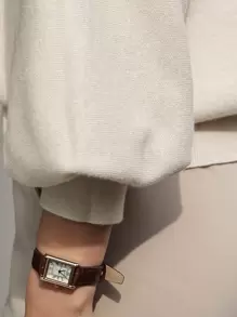 DAZY Solid Drop Shoulder Sweater,Long Sleeve Tops,Fall Clothes