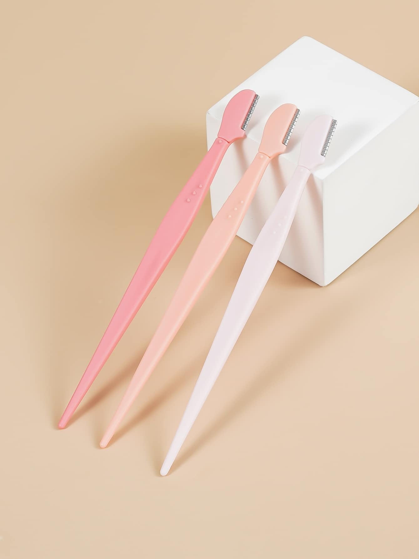Dao Cạo Lông Mày Tay Cầm Thẳng Dụng Cụ Trang Điểm, 3 Dao Cạo Lông Cơ Thể, Dao Cạo Lông Mày Sắc Nét, Dao Cạo Lông Mày - Nhiều màu - Xem 1