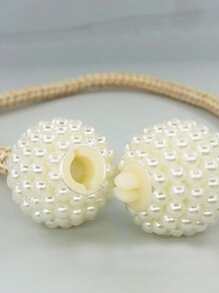 2pcs Pearl Plastic Buckle Window Curtain Tieback - Champagne - View 8