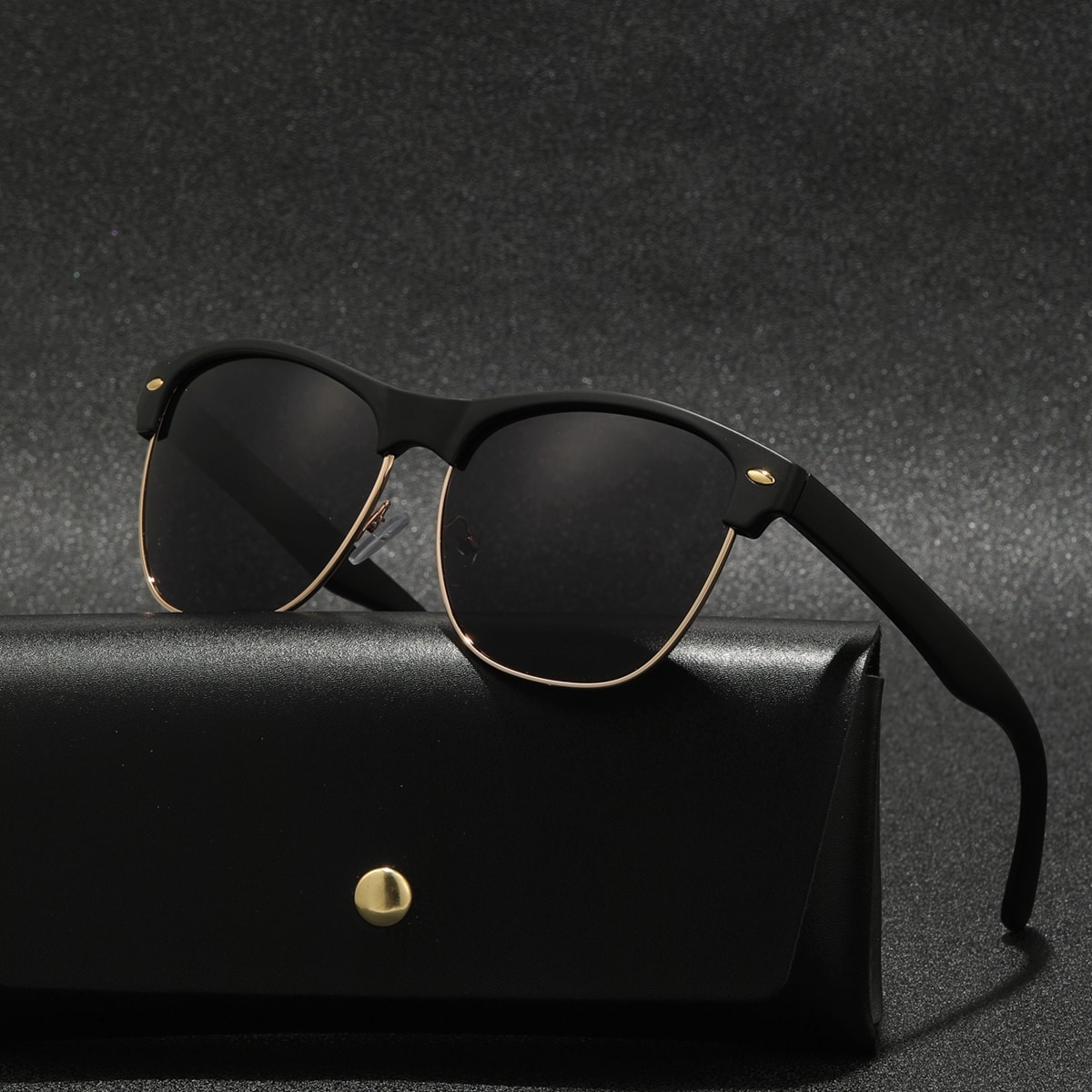 1pc Boho Vintage Couple Large Cat Eye Glasses, Mixed Gold Resin Frame With Metal Rivet Hinges, Classic Travel, Metal Circle, Polycarbonate Unbreakable Lens, Men All Season Fashion, Style Retro Luxury Shades For Summer Beach Vacation,Outdoor,Travel