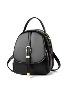 Mini Buckle Decor Functional Backpack for Women, Rookies & White-collar Workers - Black - View 5