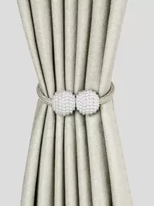 2pcs Pearl Plastic Curtain Tieback - Beige - View 3