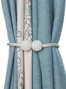 2pcs Pearl Plastic Curtain Tieback - Beige - View 8