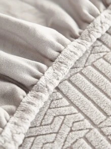 1入組格紋圖案有彈性沙發座套 - 淺灰色 - 查看 4