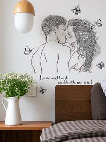 1pc Slogan & Figure Graphic Wall Sticker - Multicolor - View 7