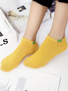 10pairs Contrast Panel Ankle Socks - Multicolor - View 4