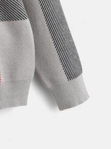 Boys Plaid Pattern Jumper - Grey - View 3