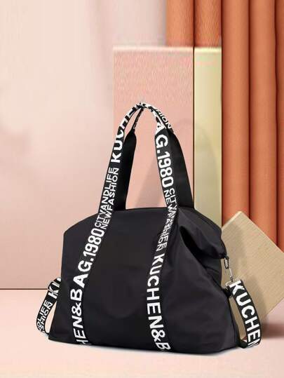 字母胶带装饰行李袋旅行包旅行收纳包机场旅行服装旅行用品行李袋圣诞礼物创意女士女孩圣诞礼物送给妈妈生日礼物妈妈朋友健身包运动包训练包度假