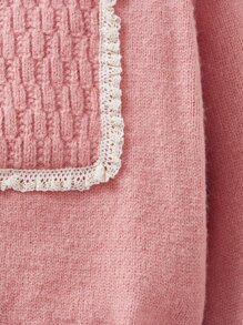 Toddler Girls Contrast Trim Jumper - Pink - View 4