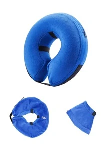 Protective Inflatable Collar For Dogs And Cats - Soft Pet Recovery Collar - Blue - View 2