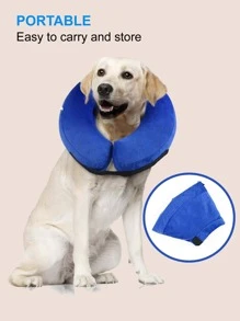Protective Inflatable Collar For Dogs And Cats - Soft Pet Recovery Collar - Blue - View 5